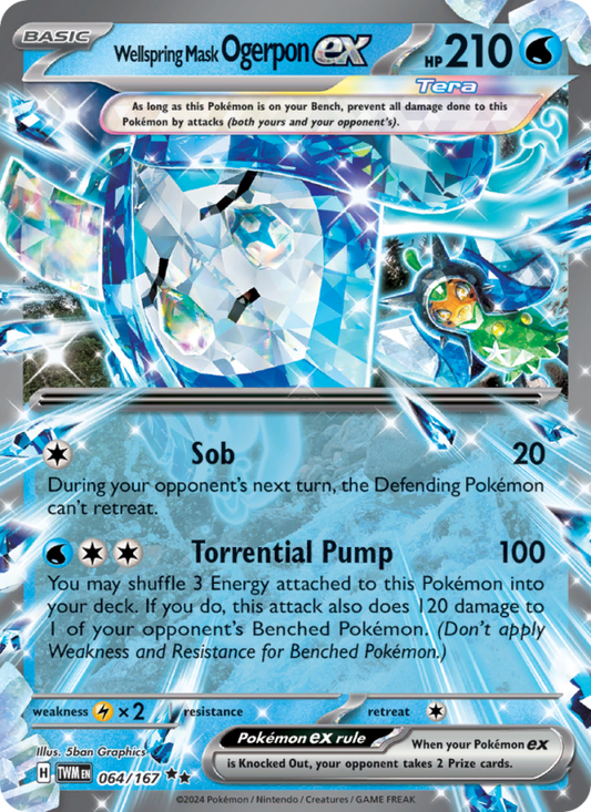 Wellspring Mask Ogerpon ex (064/167) Holographic card image