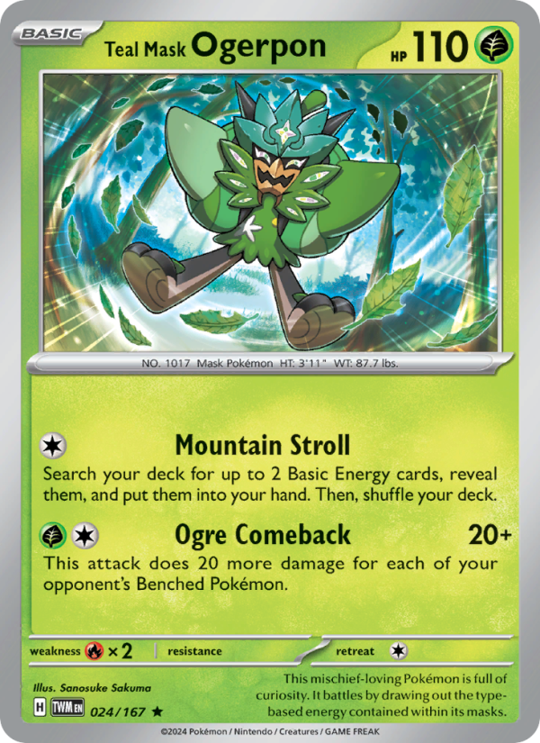 Teal Mask Ogerpon (024/167) Reverse Holo card image