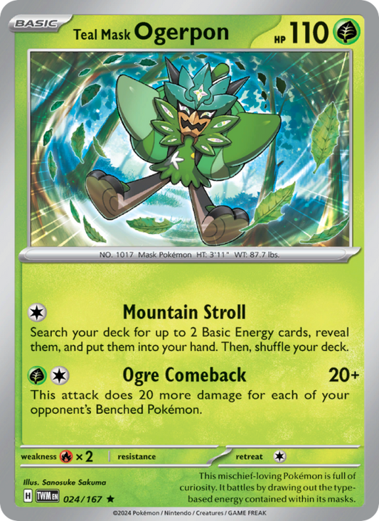 Teal Mask Ogerpon (024/167) Reverse Holo card image