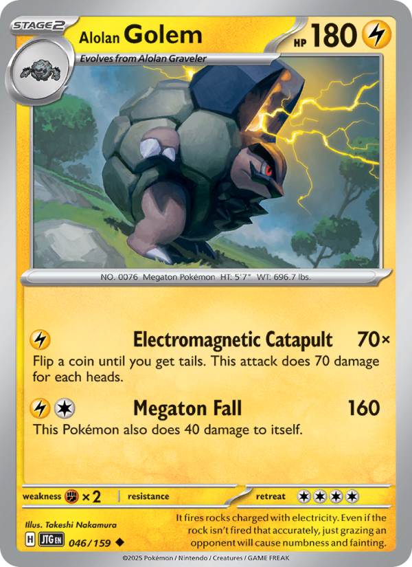Alolan Golem (046/159) Reverse Holo card image