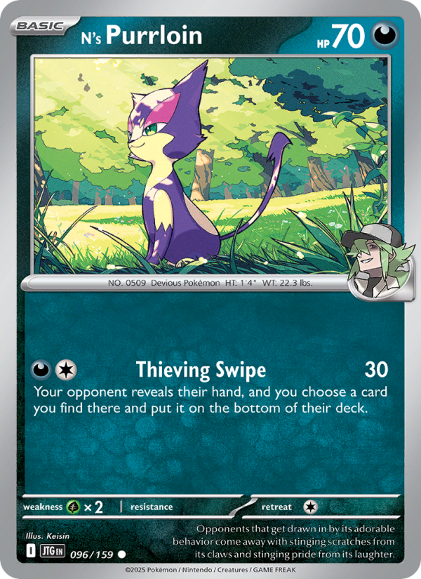 N's Purrloin (096/159) Reverse Holo card image