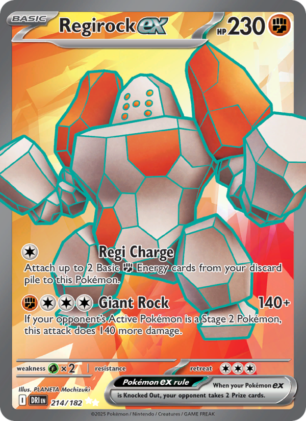 Regirock ex (214/182) Reverse Holo card image