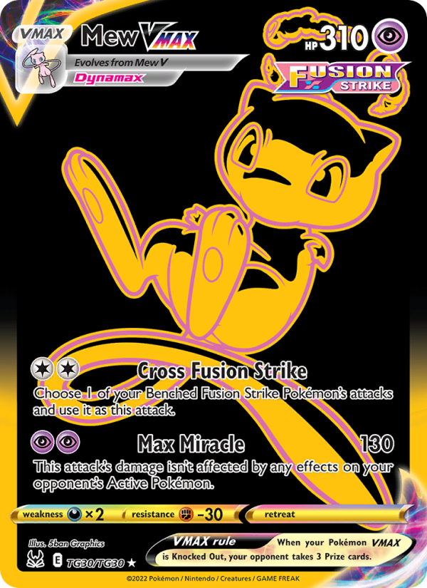 Mew VMAX (TG30/196) Holographic card image
