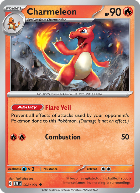 Charmeleon (008/91) Reverse Holo card image