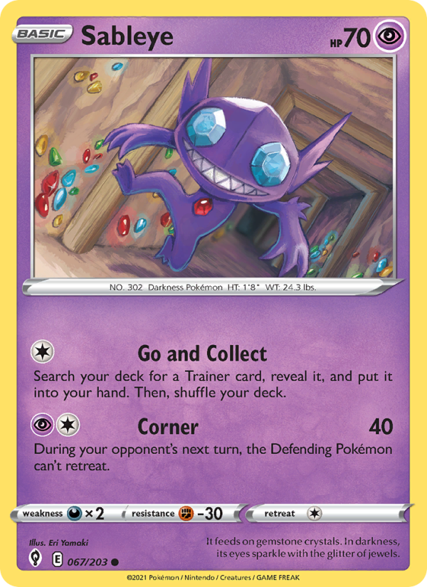 Sableye (067/203) Reverse Holo card image