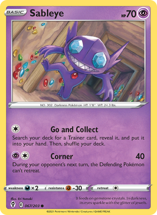 Sableye (067/203) Reverse Holo card image