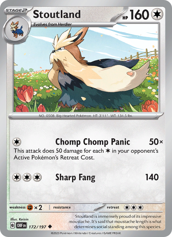 Stoutland (172/197) Reverse Holo card image