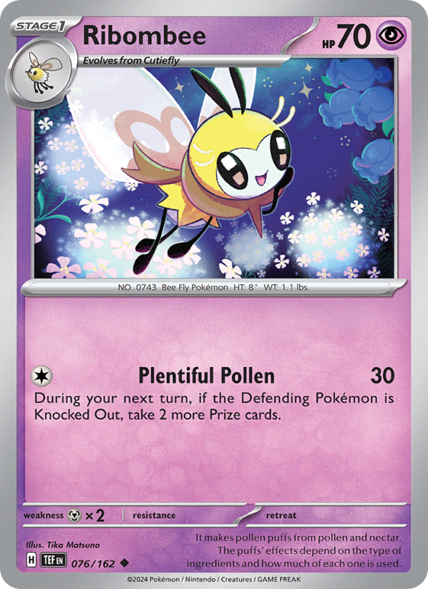 Ribombee (076/162) Reverse Holo card image