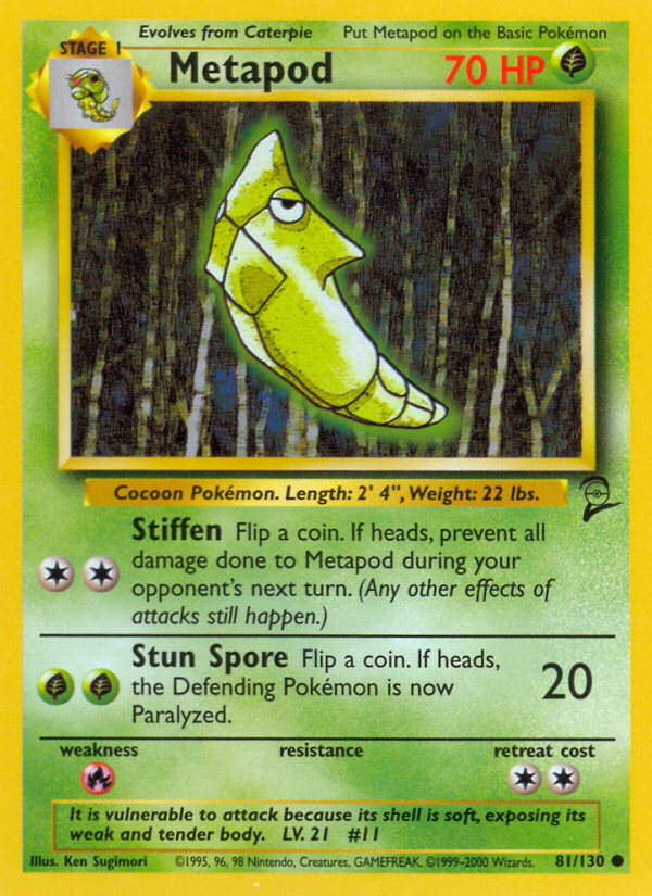 Metapod (081/130) Reverse Holo card image