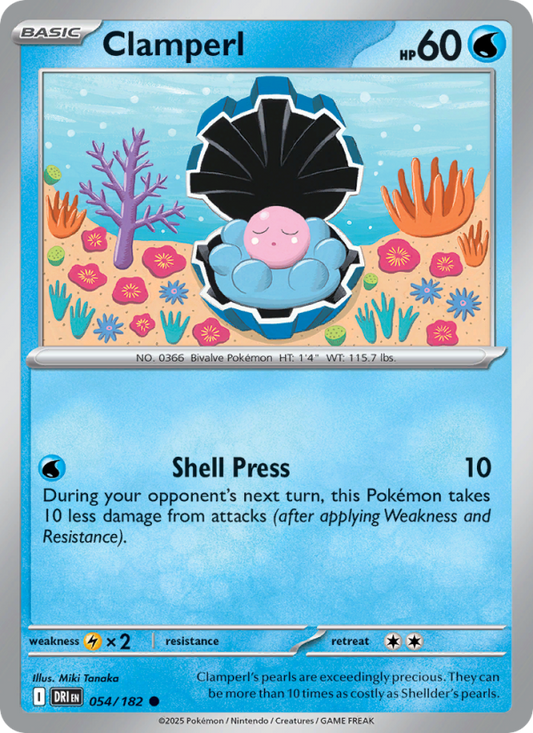 Clamperl (054/182) Reverse Holo card image