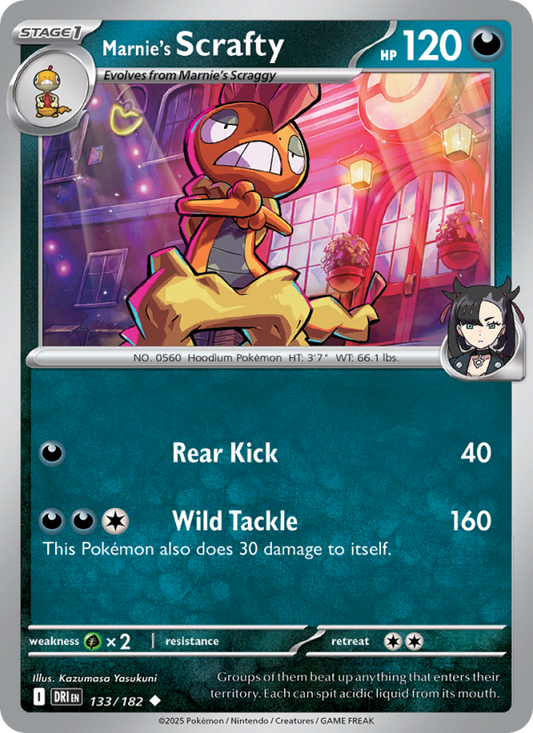 Marnie's Scrafty (133/182) Reverse Holo card image