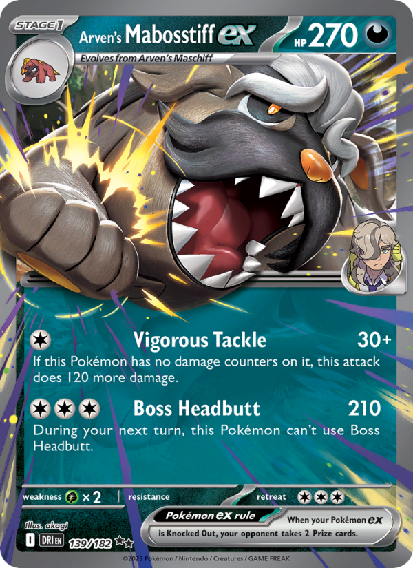 Arven's Mabosstiff ex (139/182) Reverse Holo card image