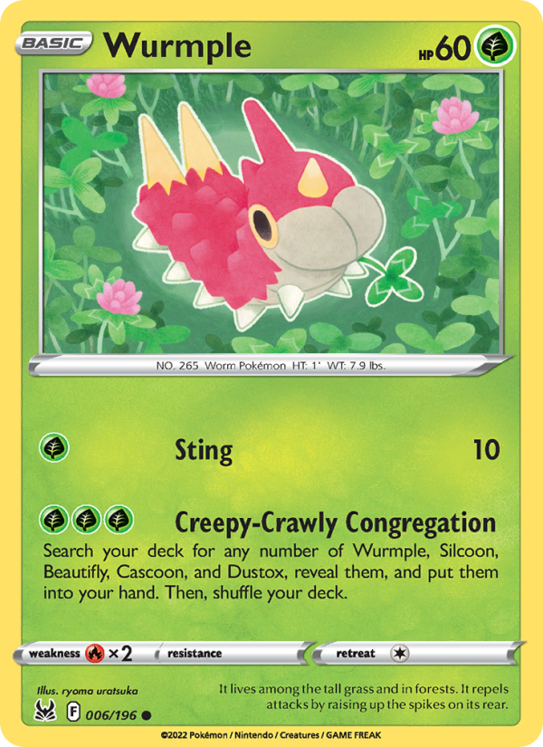 Wurmple (006/196) Reverse Holo card image