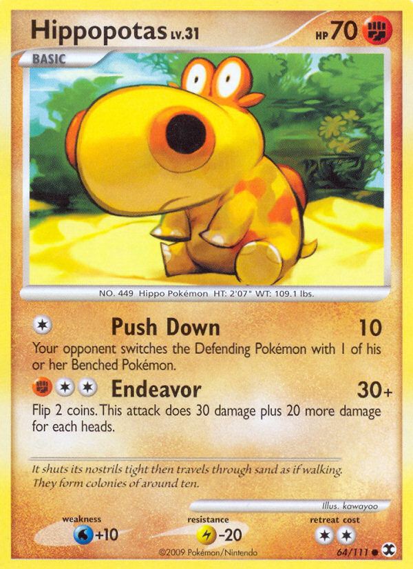 Hippopotas (064/111) Reverse Holo card image