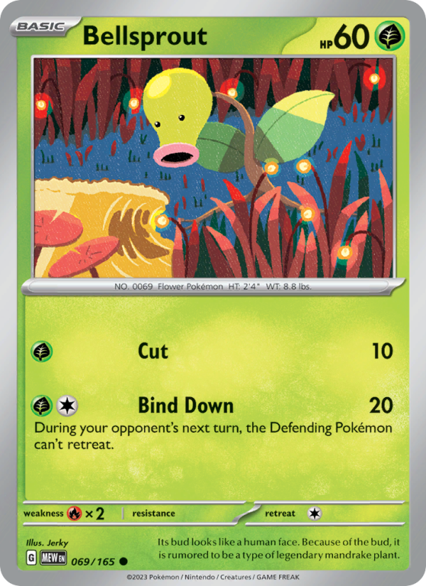 Bellsprout (069/165) Reverse Holo card image