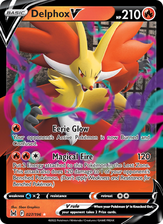 Delphox V (027/196) Holographic card image