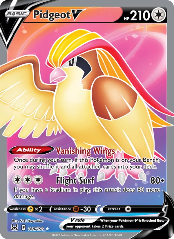 Pidgeot V (188/196) Holographic card image