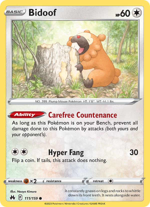 Bidoof (111/159) Reverse Holo card image