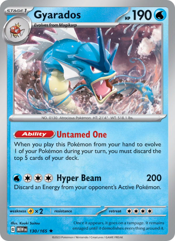 Gyarados (130/165) Reverse Holo card image