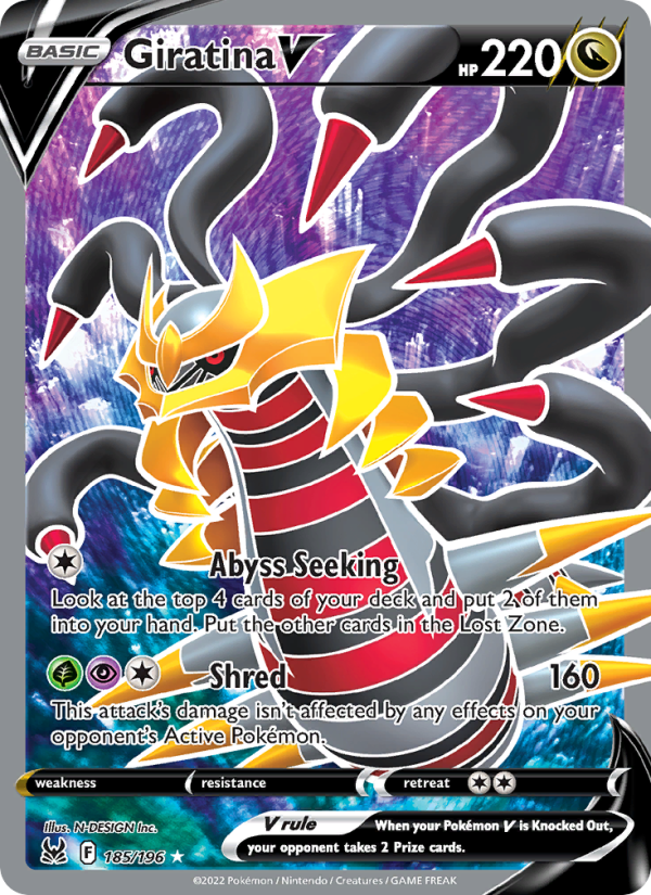 Giratina V (185/196) Holographic card image