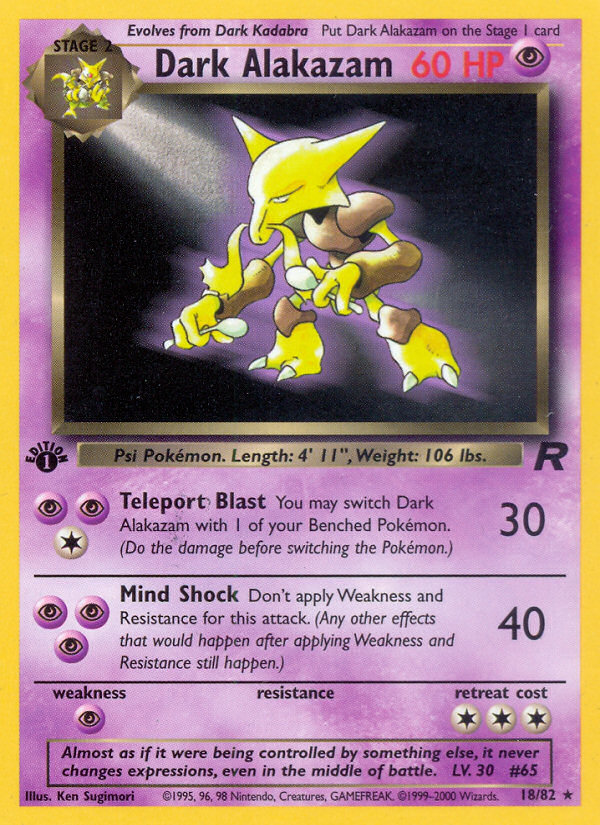 Dark Alakazam (018/82) Reverse Holo card image