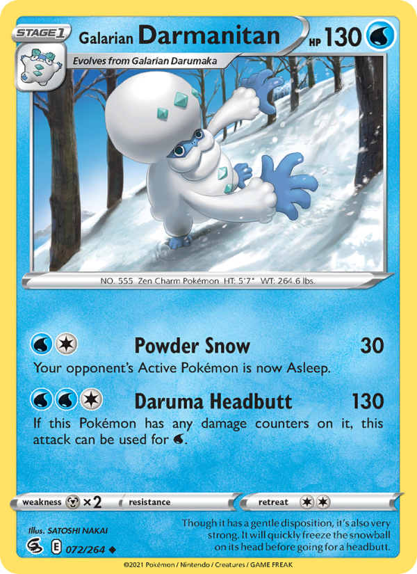 Galarian Darmanitan (072/264) Reverse Holo card image