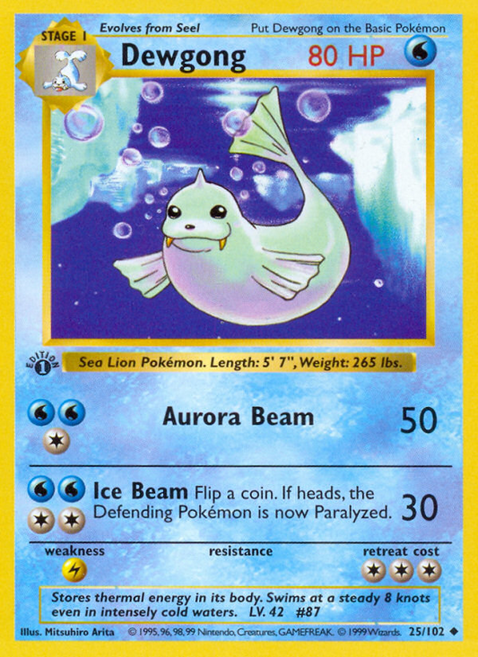 Dewgong (025/102) Reverse Holo card image