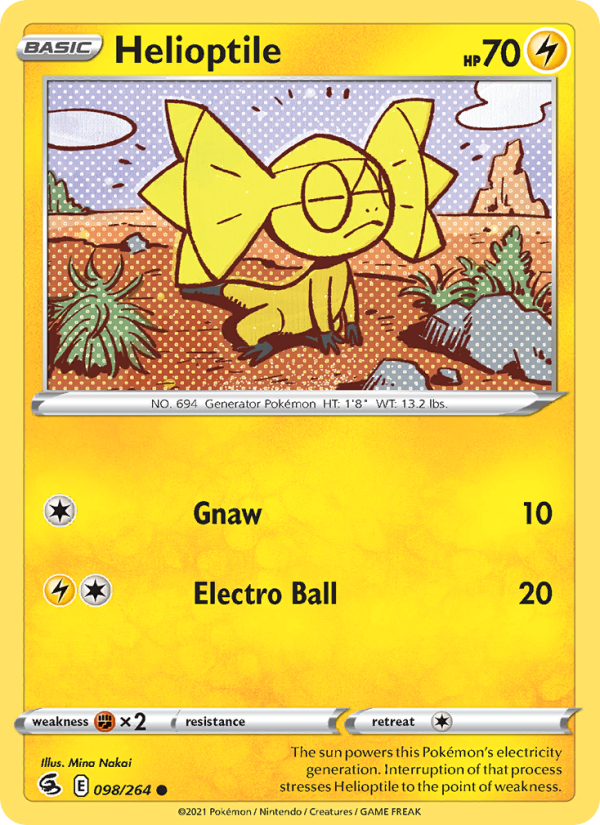Helioptile (098/264) Reverse Holo card image