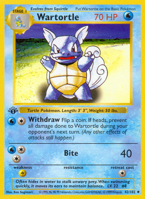 Wartortle (042/102) Reverse Holo card image