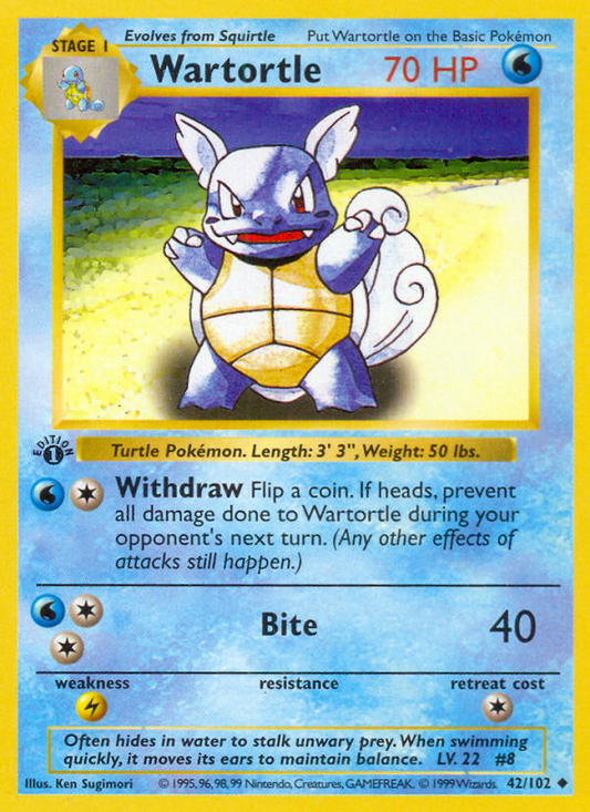 Wartortle (042/102) Reverse Holo card image