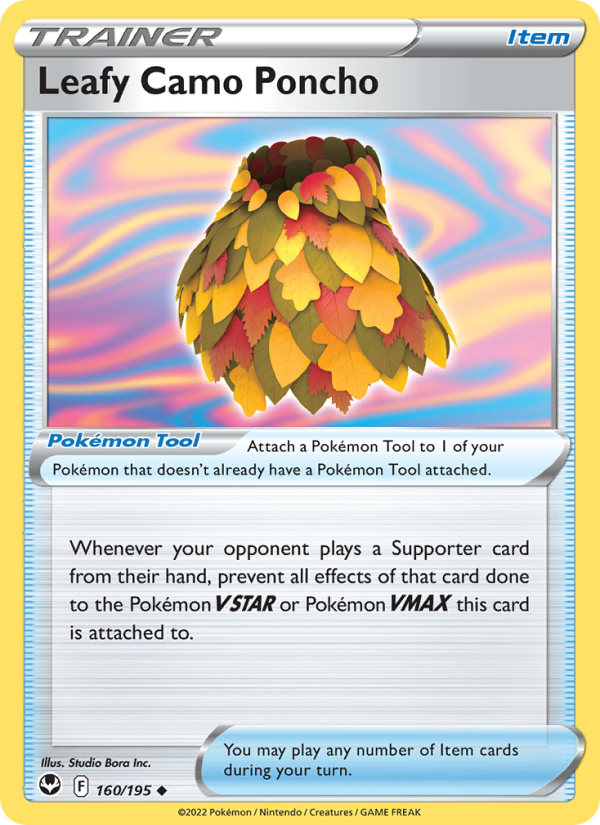 Leafy Camo Poncho (160/195) Reverse Holo card image