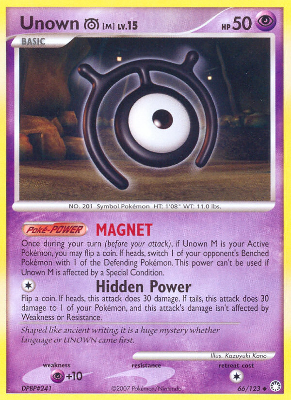 Unown M (066/122) Reverse Holo card image