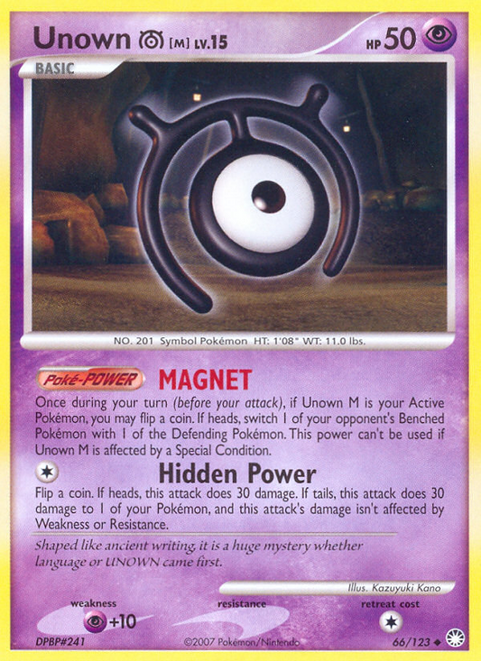 Unown M (066/122) Reverse Holo card image