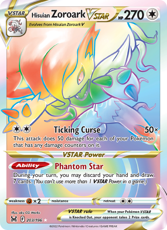 Hisuian Zoroark VSTAR (203/196) Holographic card image