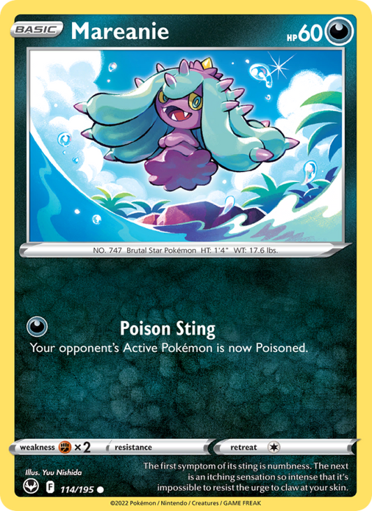 Mareanie (114/195) Reverse Holo card image