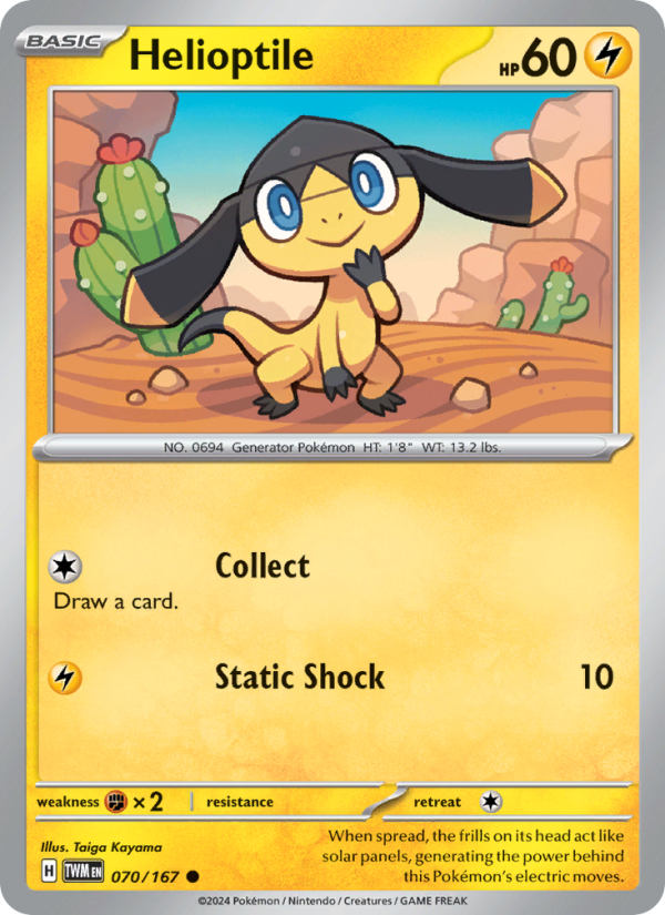 Helioptile (070/167) Reverse Holo card image