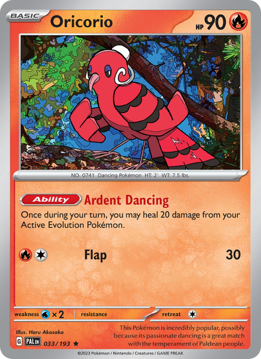 Oricorio (033/193) Reverse Holo card image