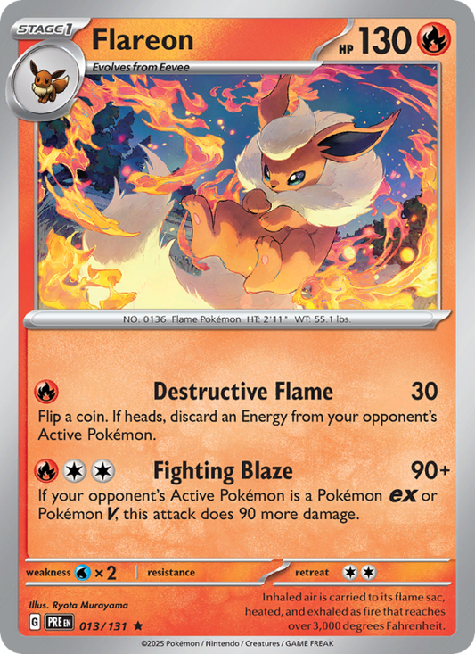 Flareon (013/131) Reverse Holo card image
