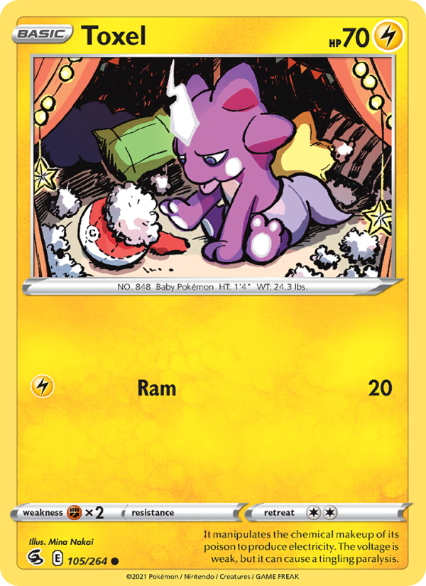 Toxel (105/264) Reverse Holo card image