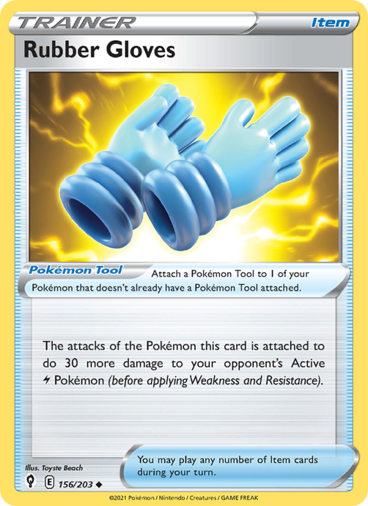 Rubber Gloves (156/203) Reverse Holo card image