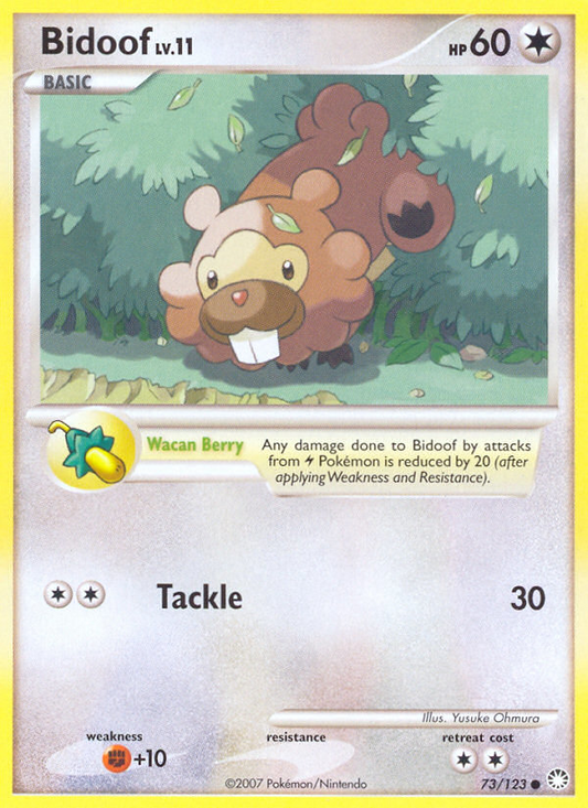 Bidoof (073/122) Reverse Holo card image