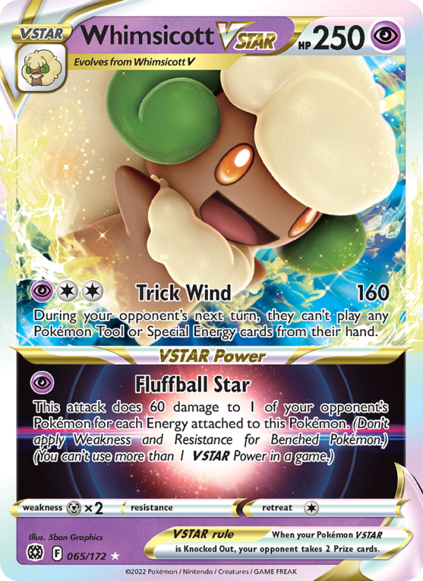 Whimsicott VSTAR (065/172) Holographic card image