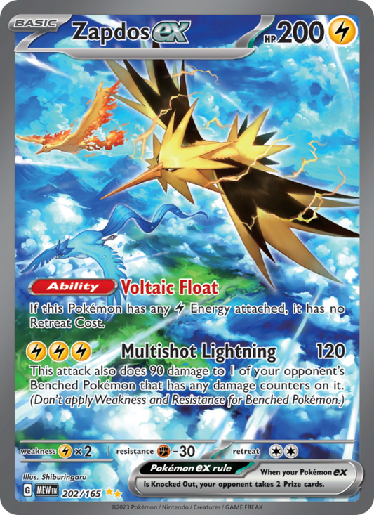 Zapdos ex (202/165) Holographic card image