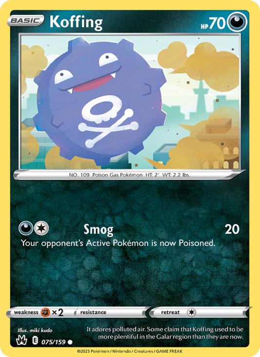 Koffing (075/159) Reverse Holo card image