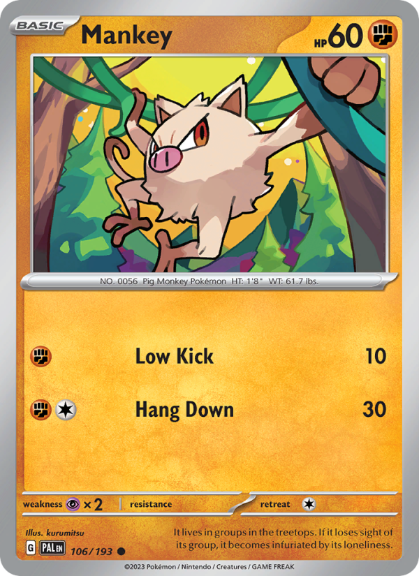 Mankey (106/193) Reverse Holo card image