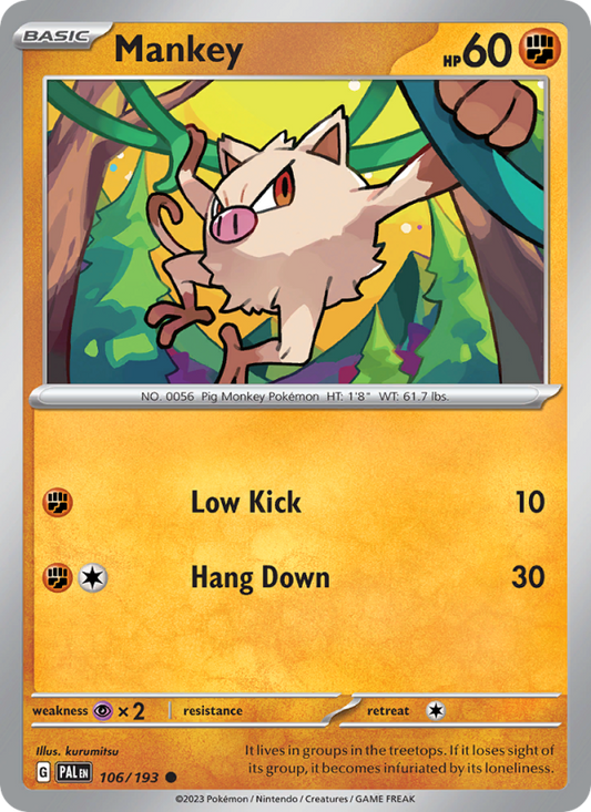 Mankey (106/193) Reverse Holo card image