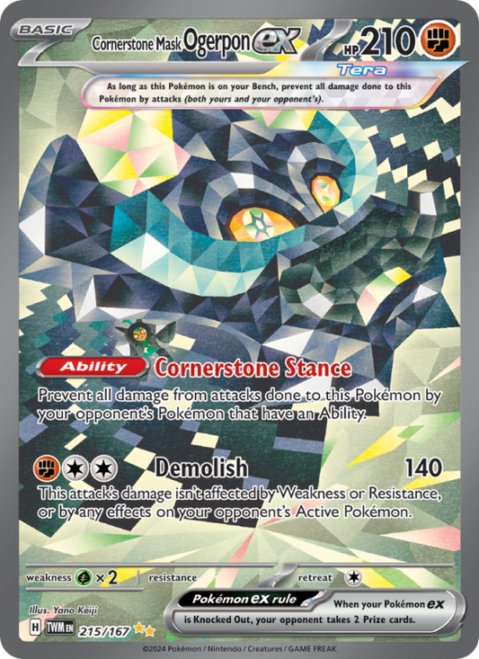 Cornerstone Mask Ogerpon ex (215/167) Holographic card image