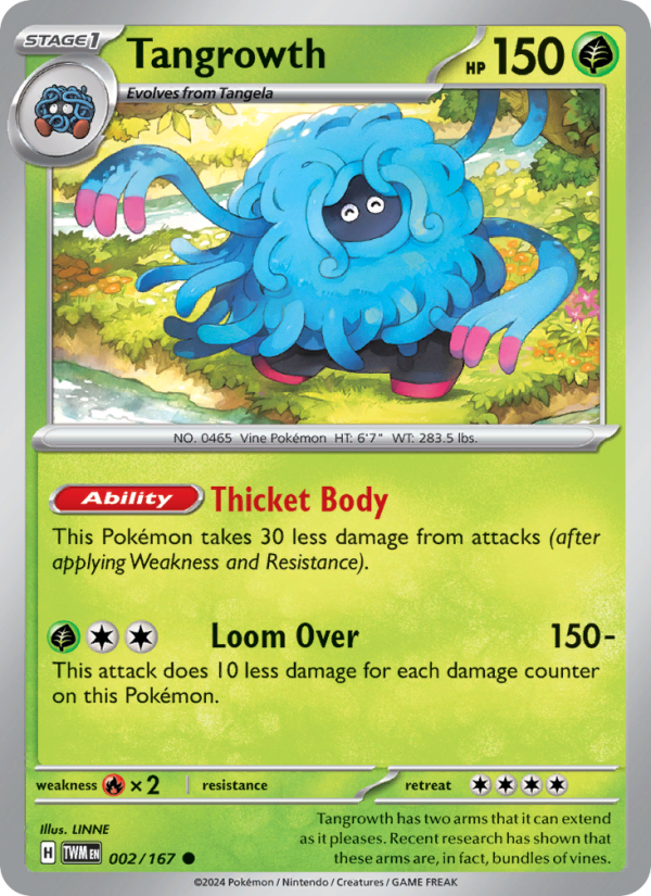 Tangrowth (002/167) Reverse Holo card image