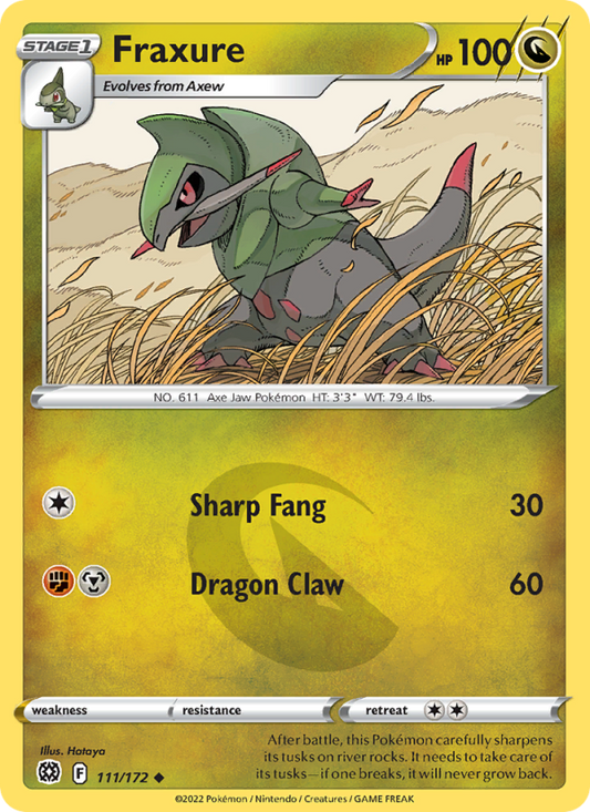 Fraxure (111/172) Reverse Holo card image