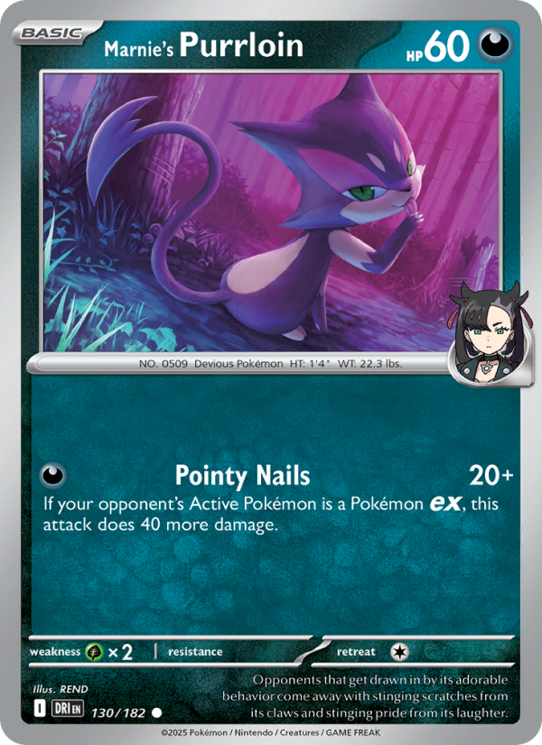 Marnie's Purrloin (130/182) Reverse Holo card image